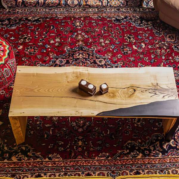 Double waterfall edge coffee table - Ash