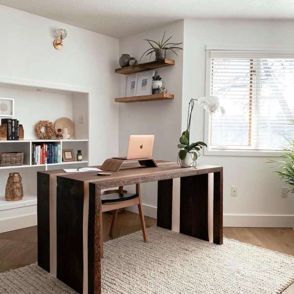 Double waterfall edge office desk